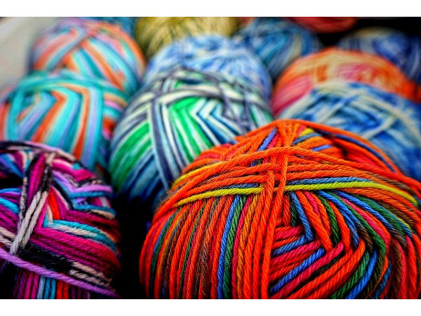 Colorful balls of yarn.