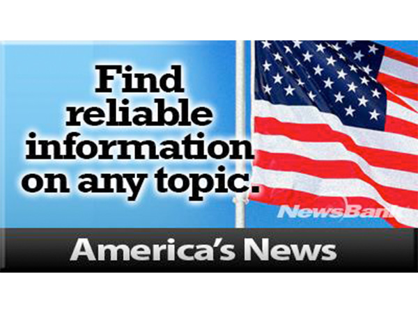 Find reliable information on any topic. America's News. NewsBank. American Flag.