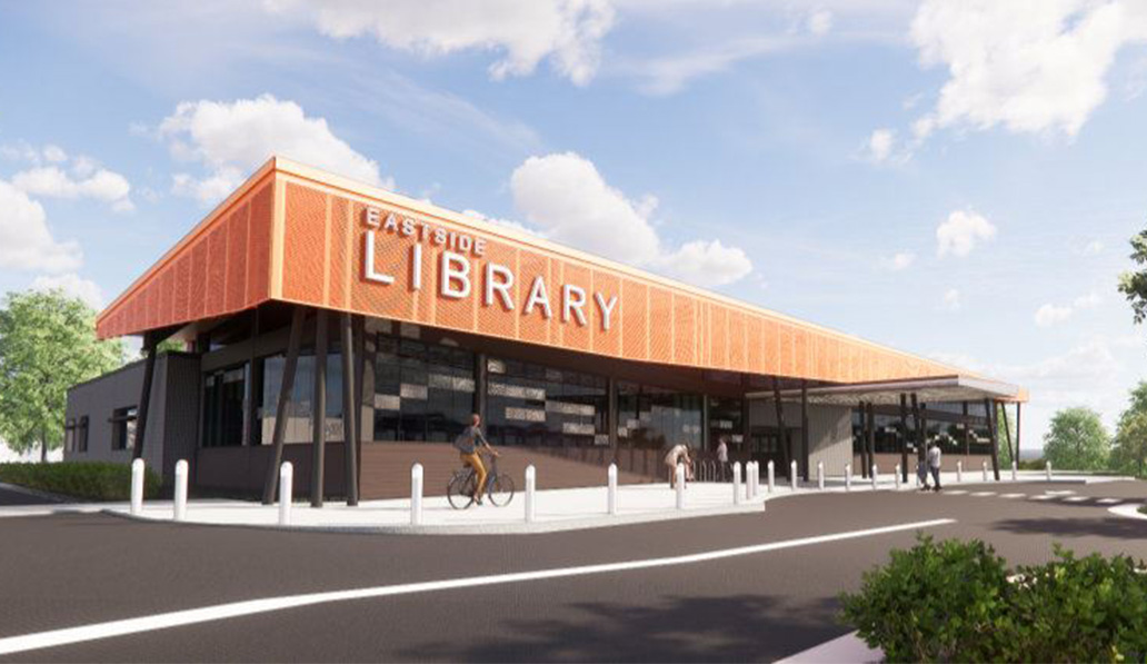 Rendering of upcoming Athens Eastside Library building.